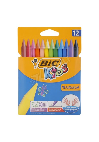 2 Adet Bic 9457645 Plastidecor 12'li Silinebilir Pastel Boya Çok Renkli