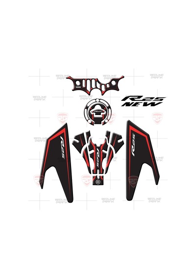 R25 Tank Pad Seti New Design 2019 Red Black