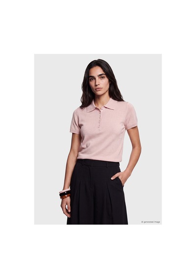 LC Waikiki Alıta Cıty Farkıyla Lcw Vision Pembe Polo Yaka Kadın Triko Kazak Pembe - 931131703 Pembe