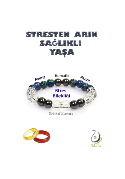 Doğaltaş Stres Tılsım Bilekliği + Akik Yüzük Çok Renkli