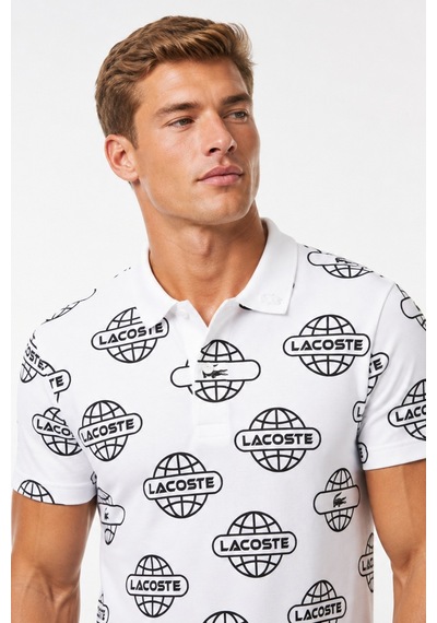 Lacoste Regular Fit Polo T-shirt Erkek Polo Yaka Tişört Beyaz