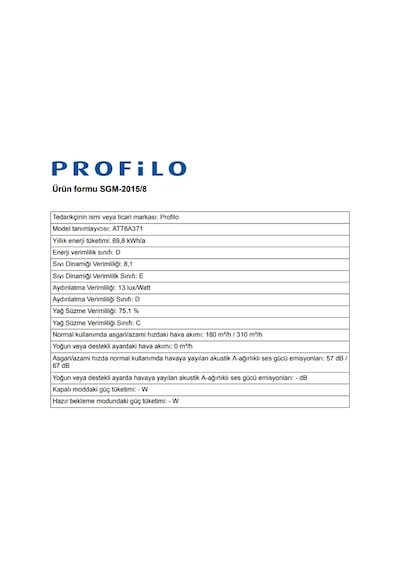 Profilo ATT6A371 Teleskopik Aspiratör Inox