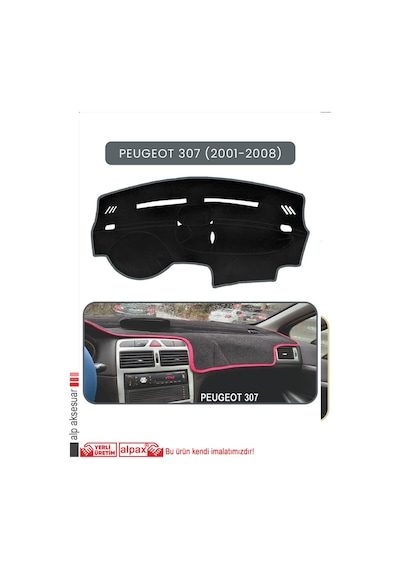Peugeot 307 2001-2008 Torpido Koruma Halısı Gri Kenar