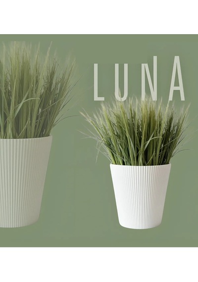Rüzgar Yapay Çiçekçilik Luna Plastik Saksı Beyaz