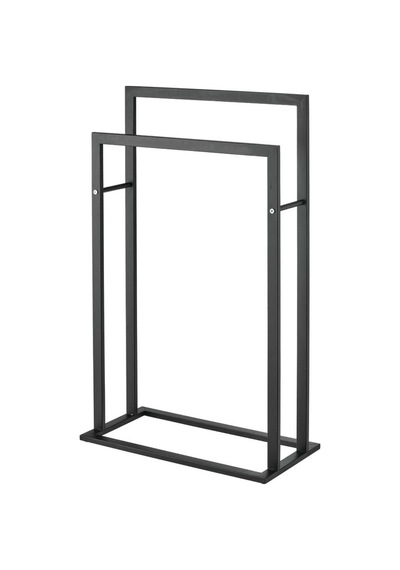 Aju Ayaklı Havluluk Metal Uzun Boylu 2 Katlı Bağlantısız Taşınabilir Banyo Havuz Kolay Kurulum Mat Siyah Gri