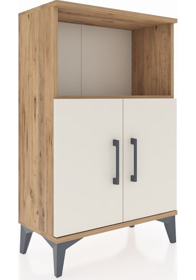 Arges Komodin 2 Raflı 2 Kapaklı 60x30x96 Çam-aytaşı Çam