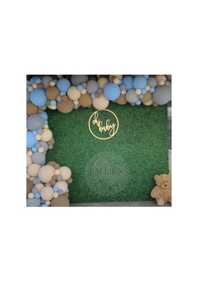 Pastel Karamel Sütlü Kahve ve Makaron Mavi Balon Zinciri 100 Adet Mix