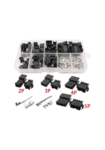 Jst Sm Konnektör Set 200 Parça Set Kutulu 2 3 4 5 Pin Erkek Dişi Terminal Konnektör Sıkmalı Pin