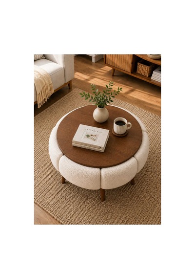 Simay Orta Sehpa Salon Sehpası Dekoratif Teddy Kumaş Kaplı Sehpa 50 Cm Krem Krem Simay Orta Sehpa Salon Sehpası Dekoratif Teddy Kumaş Kaplı Sehpa 50 Cm Krem Krem