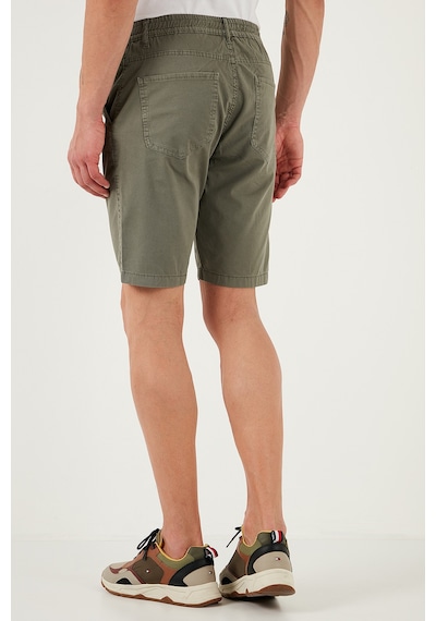 Buratti Pamuklu Slim Tapered Bermuda Erkek Şort 4503S67Smilano Açık Haki