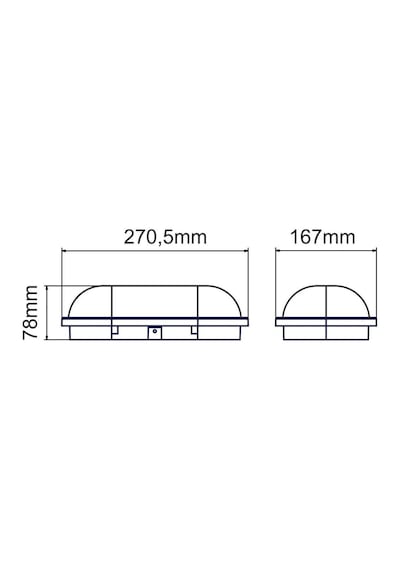 Horoz Aydos 20w Oval Siyah Led Nem Su Geçirmez Banyo Bahçe Modern Tavan Lambası Beyaz Işık Siyah