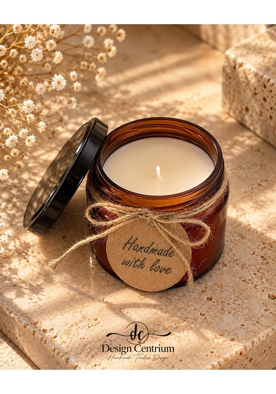 Amber Élegance Amber Kokulu %100 Soya Aromaterapi Wax Mum-300cc Kahverengi