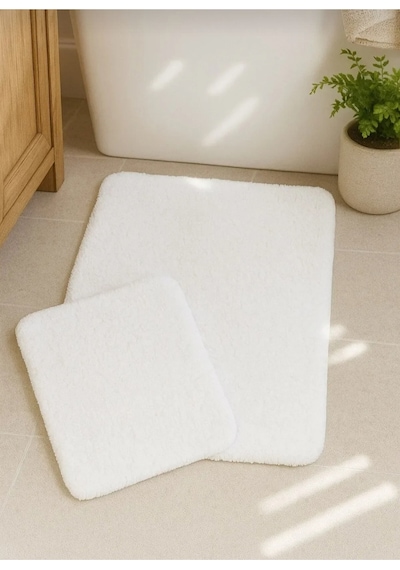 Buççin Online Mağaza Yumuşak Yıkanılabilir Kaymaz Taban 2'li Set Beyaz Paspas 40x60cm Ve 60x100cm Pamuk Polyester Beyaz Çok Renkli Buççin Online Mağaza Yumuşak Yıkanılabilir Kaymaz Taban 2'li Set Beyaz Paspas 40x60cm Ve 60x100cm Pamuk Polyester Beyaz Çok Renkli