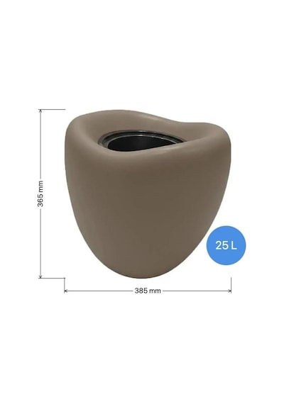 So-lale02 Lale Saksı Plastik Modern İç Kovalı 25 Lt Mocha 3 Adet