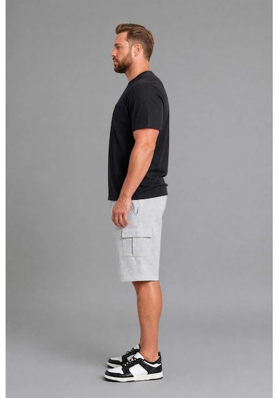Defacto Relax Fıt Düz Paça Sweatshirt Kumaşı Uzun Şort H2058ax26smgr210 Gri-gr210