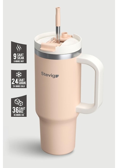 Stevig 2 Moods Tuck-in Tumbler Sızdırmaz Çelik Termos 900 Ml Bisque St-239 Yavruağzı
