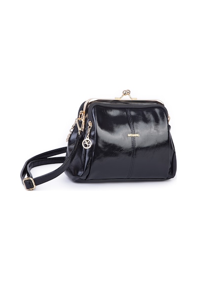 Nas Bag Burslu Klipsli Vintage Omuz Ve Çapraz Çanta 23x20 Cm Ebatlarındadır Siyah Yankı