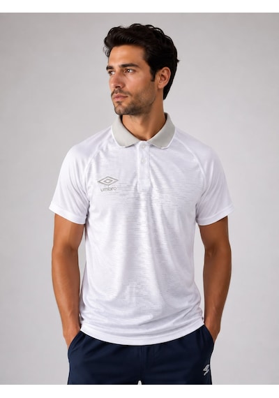 Umbro Vectör Kamp Erkek Beyaz Polyester Polo Yaka Spor Tişört Tf0614