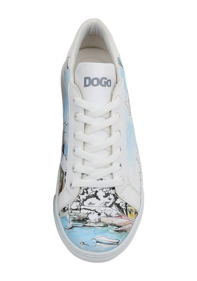 Kadın Vegan Deri Beyaz Sneakers - Lago Di Como Tasarım Çok Renkli