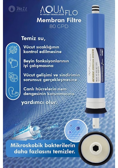 Aquaflo Kapalı Kasa Su Arıtma Cihazı 12 Aşama 6lı Filtre Seti 12" Inlıne - 80 Gpd Membran Diğer