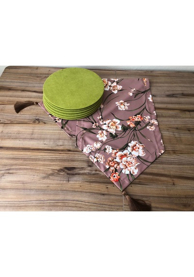 Çiçek Desenli Runner & Supla Çok Renkli