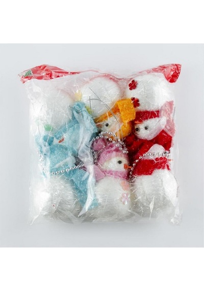6lı - 150 - Kardan Adam Yılb Ağaç Süsü - Csmo-tex - 12 Cm-renkli Diğer