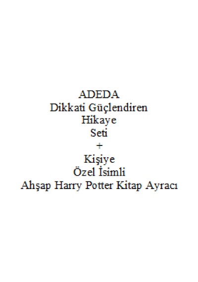 Adeda Dikkati Güçlendiren Balina Baliba Hikaye Seti  6 - 9 Yaş + Kişiye Özel İsimli Ahşap Harry Potter Kitap Ayracı