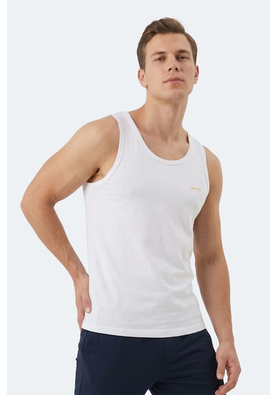 Slazenger Hokey Erkek Slim Fıt Kolsuz Beyaz Atlet