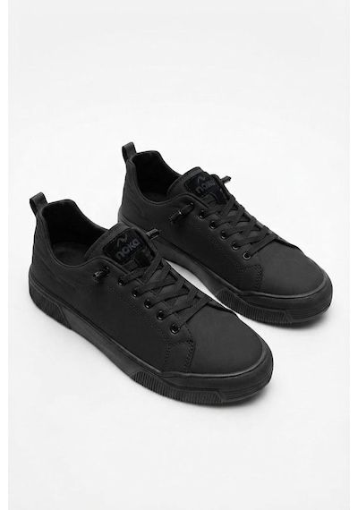 Fort Noka North Rahat Lastik Bağcıklı Sneaker Keten Erkek Ayakkabı Siyah