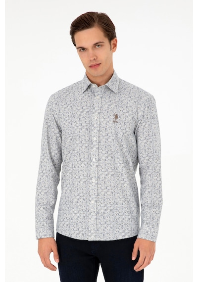 U.s. Polo Assn. Erkek Taş Gömlek Desenli 50296608-vr049 Taş
