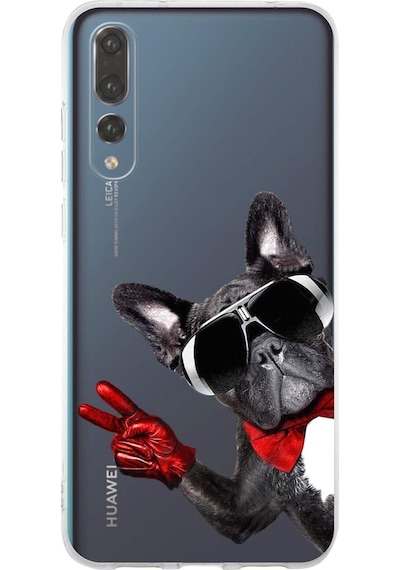 Huawei P20 Pro İle Uyumlu 1mm Slim Fit Köpek 2 050e Baskılı Şeffaf Kılıf Şeffaf