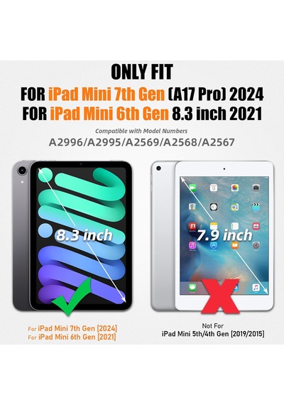 Apple Uyumlu iPad  Mini 7 A17 Pro Kılıf Askılı Yüksek Koruma Defender Standlı Case Kılıf