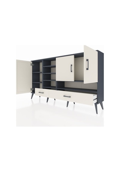 Arges Konsol 8 Raflı 2 Çekmeceli 3 Kapaklı 176x30x99 Antrasit-aytaşı Aytası - Antrasıt Arges Konsol 8 Raflı 2 Çekmeceli 3 Kapaklı 176x30x99 Antrasit-aytaşı Aytası - Antrasıt