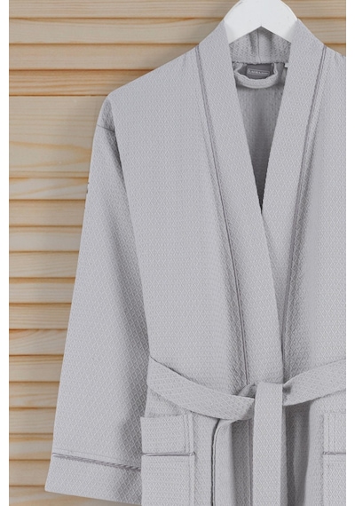Varol Dama Serisi Kimono Yaka Pike Bornoz Sabahlık Pudra-l/xl Pudra
