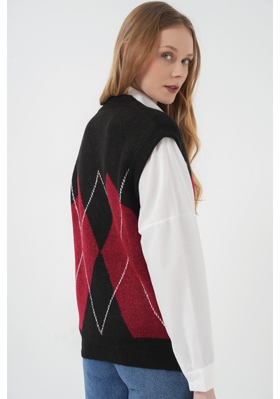 Bigdart 15914 V Yaka Triko Süveter - D. Siyah