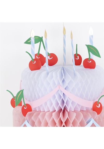 Meri Meri - Honeycomb Birthday Cake Decoration - Petek Doğum Günü Pasta Süsü Tüm Yaşlar