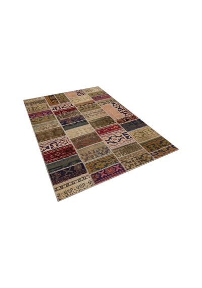 Çekici Renklerle Örülmüş Patchwork Halı 230x160 Cm 6323