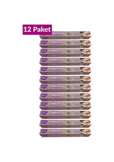 Natura Ağartılmamış Hazır Kesilmiş Pişirme Kağıdı 10 Lu 12 Paket