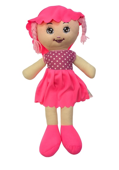 Kız Oyuncak Bebek Elbiseli Oyuncak Bez Bebek 50 Cm Bez Bebek Özel Yapım Premiuom Bebek Pembe 001