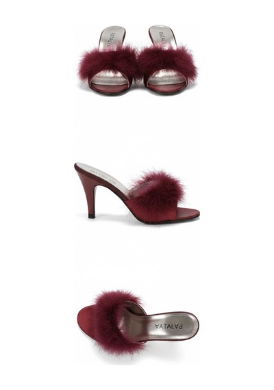 Patalya Bordo Kaztüyü Kadın Terlik 630 Bordo