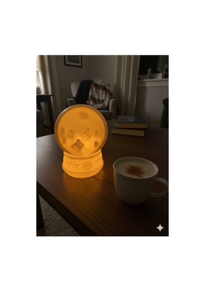 Led Mumlu Dekoratif Mini Kış Evi Beyaz