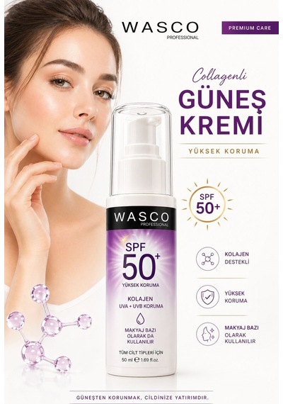 Yaşlanma Karşıtı Spf50+ Kolajenli Güneş Kremi Collagen-panthenol-hyaluronic Acid 50ml