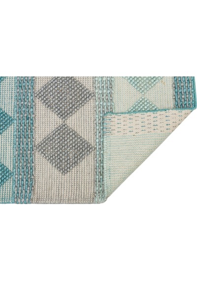 Eko Halı Jade Jd 01 Blue Naturel Kazak Örgü Desenli El Dokuma Örgü Halı - 170X240