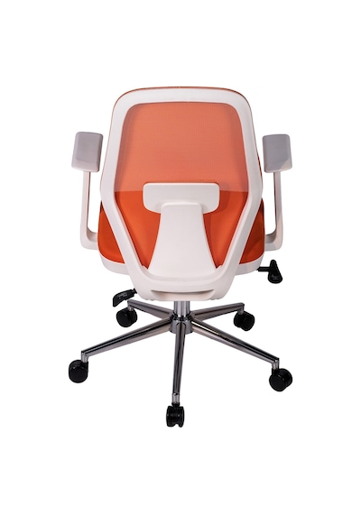 Ofisbazaar Dali Beyaz Fileli Çalışma Koltuğu Ergonomik Şef Ve Toplantı Koltuğu Turuncu Turuncu