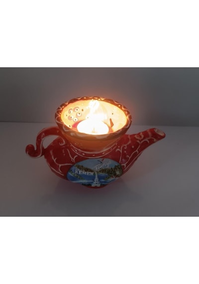 Mumluk Mum Alaadin'in Sihirli Lambası Biblo Seramik Ev Ofis Dekor Süsü