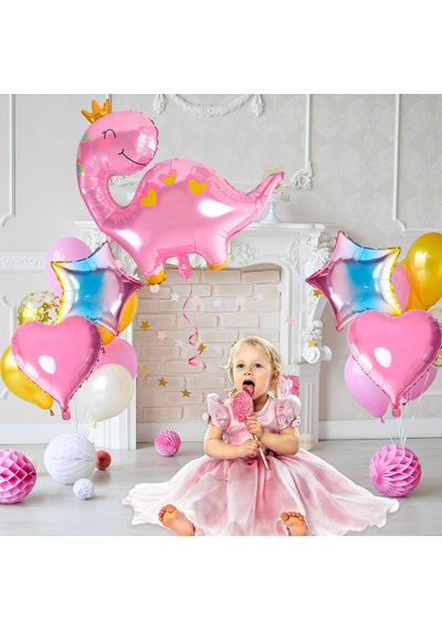 Pembe Dinozor Folyo Balon 96x67 Cm