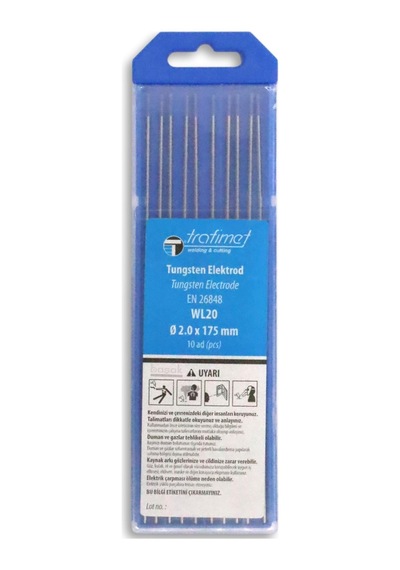 2,0 Mm Wl-20 Gök Mavi Tungsten Elektrot 175 Mm Trafimet Adet Fiyatı