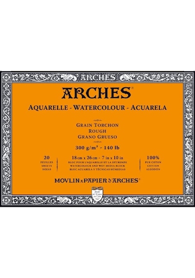 Arches Suluboya Blok Defter - Kalın Doku - 300Gr. 18X26Cm - 20 Yp