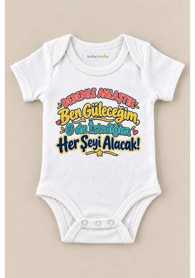 Babylimon Dedemle Anlaştık Ben Güleceğim, O Da İstediğim Her Şeyi Baskılı Bebek Zıbını Beyaz - 930083902 Beyaz Babylimon Dedemle Anlaştık Ben Güleceğim, O Da İstediğim Her Şeyi Baskılı Bebek Zıbını Beyaz - 930083902 Beyaz