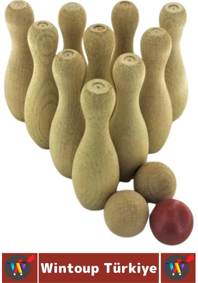 Eğitici Oyuncak El Göz Koordinasyonu Beceri Geliştirici Doğal Ahşap Çok Şık Çocuk Bowling Oyunu Seti